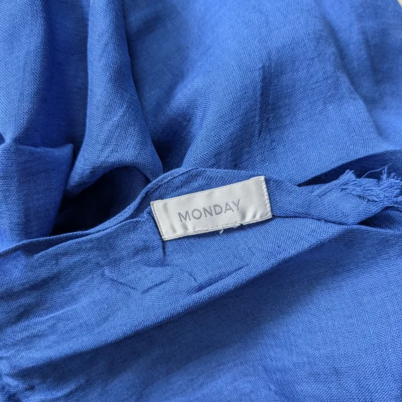 Blue Draped Cotton Cover-Up - Picture 4 of 5